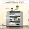 HOMCOM Modern Storage Cabinet Organizer 2-Door Cupboard w/ Adjustable Shelves, Grey
