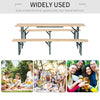 Outsunny 7' Wooden Outdoor Folding Patio Camping Picnic Table Set with Bench
