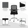 Vinsetto Mid-Back Mesh Home Office Chair, Ergonomic Computer Task Chair with Lumbar Back Support, Adjustable Height, and Flip-Up Arms, Black