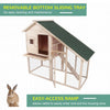 PawHut 53" Backyard Rabbit Playpen Hutch with Outdoor Run