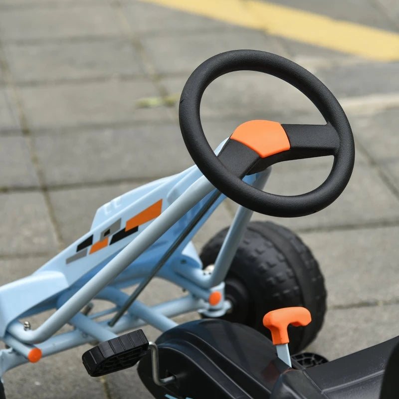 ShopEZ USA Kids Pedal Powered Ride-On Go Kart Racer with Hand Brake and Non-Slip Wheels - Orange