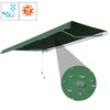 Outsunny 12' x 8' Outdoor Patio Manual Retractable Exterior Window Awning - Green