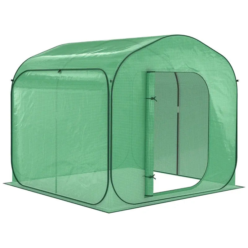 Outsunny 7' x 7' x 6' Portable Walk-in Greenhouse with Carrying Bag, Pop-up Setup, Outdoor Garden Canopy Hot House, Zipper Door for Growing Flowers, Herbs, Vegetables, Saplings, Succulents, Green