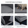 PawHut Sofa for Pets Foldable Design, PU Leather Cover Dog Bed, Small & Large Animals