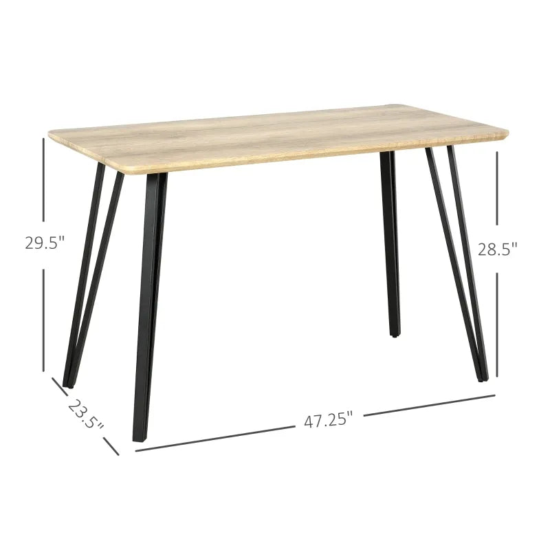 HOMCOM Industrial Designed Indoor Dining Furniture with Large Tabletop & Anti-Skip Pads