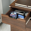 HOMCOM 3 Drawer Mobile File Cabinet, Rolling Printer Stand, Vertical Filing Cabinet, Black Wood Grain