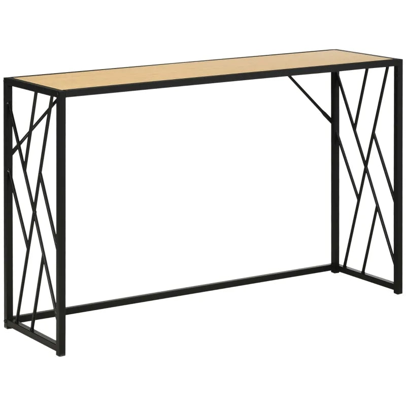 HOMCOM Folding Dining Table, Rectangular Table with Metal Frame, Space Saving for Small Kitchen, Black