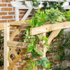 Outsunny Patio Garden Bench, Wooden Bench, Outdoor Bench for Vines/Climbing Plants, Natural