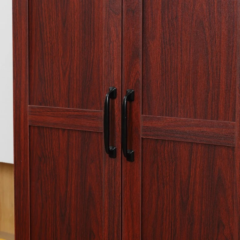 HOMCOM 63" 2-Door Kitchen Pantry, Freestanding Storage Cabinet with 2 Adjustable Shelves for Kitchen or Living Room, Espresso