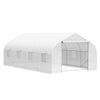 Outsunny Steel Frame Walk-In Tunnel Greenhouse Garden Warm House Large Hot House Kit with Windows & Door, 19' x 10' x 7', White