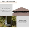 Outsunny 8' Patio BBQ Grill Gazebo Canopy with 2 Tier, Flame Retardant Cover, Large Storage Work Platform and Stylish Utility