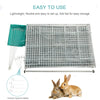 PawHut Metal Pet Enclosure Small Animal Playpen Outdoor Play Rabbit Folding Cage w/ Cover 86.6" x 40.6" x 40.6" Silver & Green