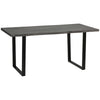 HOMCOM 63" Wavy-Edge Modern Dining Table for 6 People, Wooden Kitchen Table, Metal Legs, Rectangle Dinner Table, Gray