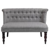 HOMCOM Upholstered Armless Fabric Loveseat with Button Tufted Design for Living Room with Wood Legs, Grey