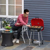 Outsunny 22" Charcoal Barbecue Grill with Portable Wheel, Side Tray and Lower Shelf for Outdoor BBQ for Garden, Backyard, Poolside