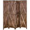 HOMCOM 6ft 4 Panel Diamond Weave Folding Room Divider with Freestanding Folding Screen & Stylish Wicker Material