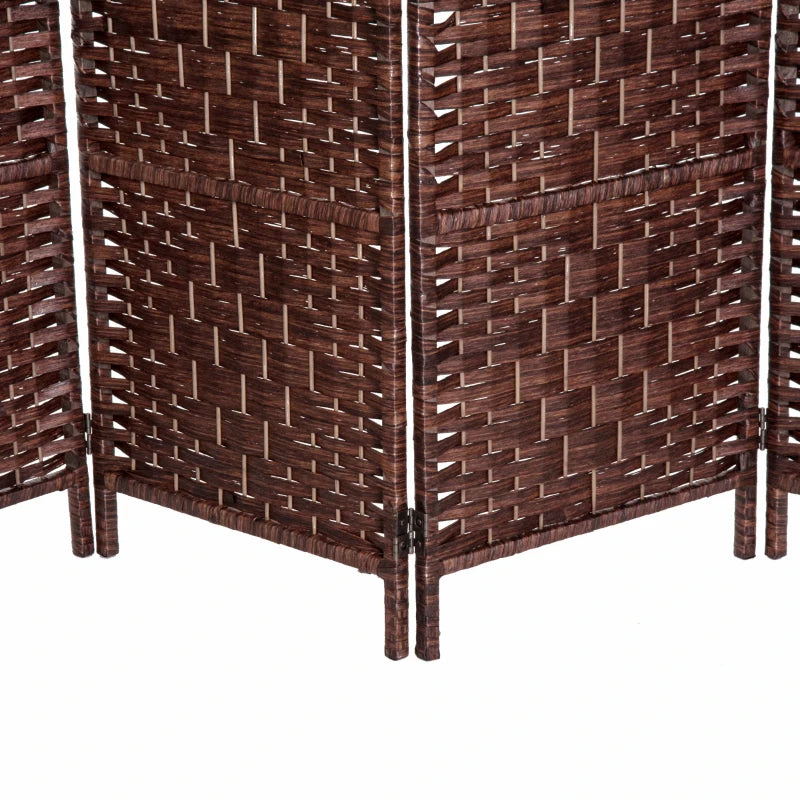 HOMCOM 6' Tall Wicker Weave 6 Panel Room Divider Wall Divider, Brown