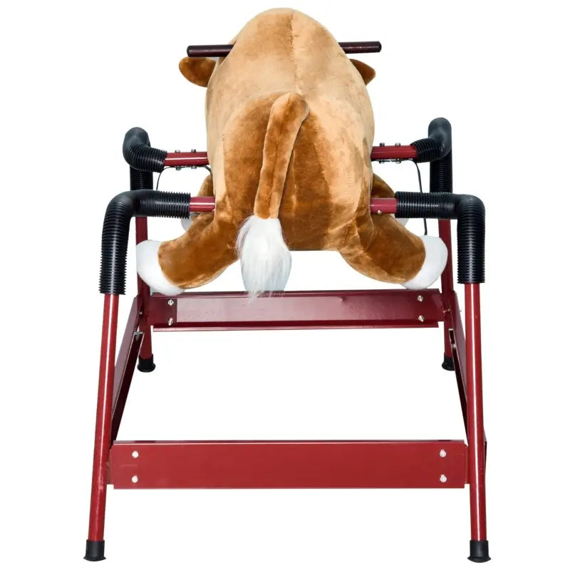 Qaba Durable Kids Plush Spring Style Horse Bouncing Rocker Toy with Realistic Sounds