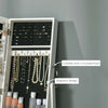 HOMCOM 60" Full-Length Mirror Jewelry Storage Armoire w/ Lockable Door & Key, Grey