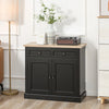 HOMCOM Sideboard Buffet Cabinet, Kitchen Cabinet, Coffee Bar Cabinet with 2 Drawers and Double Door Cupboard for Living Room, Entryway, Dark Gray
