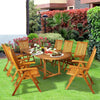 Outsunny Acacia Wood 9 Piece Extendable Oval Patio Dining Table Set
