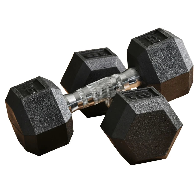 Soozier 45 lb Rubber Dumbbells Weight Set for Body Fitness Training