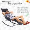Outsunny Zero Gravity Rocking Chair Outdoor Chaise Lounge Chair Recliner Rocker with Detachable Pillow & Durable Weather-Fighting Fabric for Patio, Deck, Pool, Black