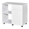 Vinsetto 28.75" Filing Cabinet, Office Storage Organizer with 3 Shelves, Wheels and Bottom Drawer for Legal and Letter Sized Files, White
