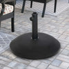 Outsunny 20" 55 lbs Round Cement Umbrella Base Stand Market Parasol Holder with Tightening Knob & Easy Setup, for Φ1.3", Φ1.5", Φ1.9" Pole, for Lawn, Deck, Backyard, Garden, Black
