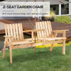 Outsunny Outdoor Garden Double Patio Chair Set with an Attached Middle Coffee Table & Two Seats for Conversation
