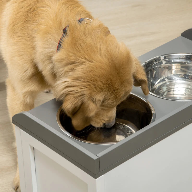 PawHut Elevated Dog Bowls for Large Dogs, Raised Pet Feeding Station