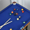 Soozier 55" Portable Folding Billiards Table Game Pool Table for Whole Family Number Use With Cues, Ball, Rack, Chalk, Blue