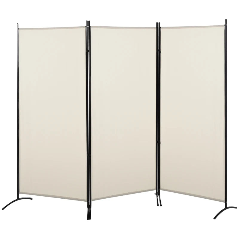 HOMCOM 3-Panel Privacy Screen Folding Room Divider for Indoor Bedroom Office 100" x 72" Beige