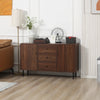 HOMCOM Retro Sideboard with 2 Cabinets 3 Drawers, Buffet Table, Brown