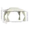 Outsunny 9' x 13' Patio Gazebo Canopy, Double Vented Roof, Steel Frame, Curtain Sidewalls, Outdoor Sun Shade Shelter for Garden, Lawn, Backyard, Deck,, Beige