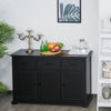 HOMCOM Buffet Storage Cabinet for Kitchen Dining Room Entryway with 2 Cabinets and 3 Drawers, Adjustable Shelves - Black