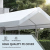 Outsunny 10' x 20' Heavy Duty Carport, Portable Garage & Patio Canopy Tent Storage Shelter, 8.7'-10.2' Adjustable Height, Anti-UV Cover for Car, Truck, Boat, Catering, Wedding, White