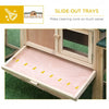 PawHut 90.5" Wooden Rabbit Hutch with Double Side Run Boxes, Pull-out Tray, Ramp