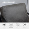 HOMCOM Tufted Single Sofa Chair with Rubber Wood Legs, Thick Padding Mid-Back, and Wings for Living Room - Grey