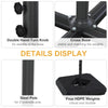 Outsunny Umbrella Stand Fitting 2" Poles and Steel Base with 4 Fillable Plastic Weights, 4 Gal. Capacity Each - Black