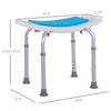HOMCOM Adjustable Aluminum Bath Stool Spa Shower Chair Non-Slip w/ Shower Hole
