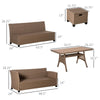 Outsunny 6pc Patio Wicker Conservatory Sofa Set, Outdoor PE Rattan Furniture w/ Cushion