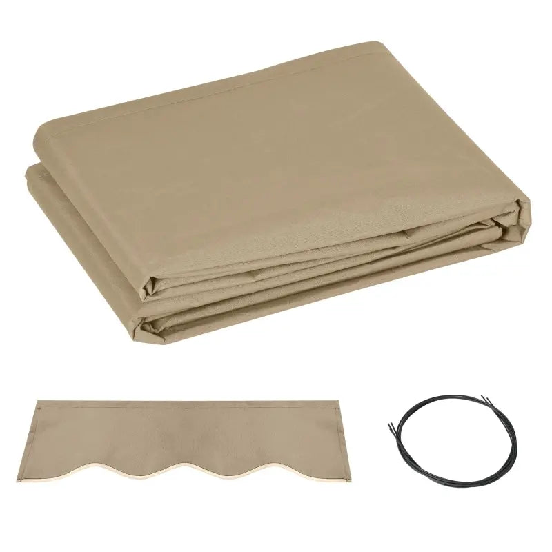 Outsunny 13' x 8' Retractable Awning Fabric Replacement Outdoor Sunshade Canopy Awning Cover, UV Protection, Beige-1