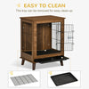 PawHut Wooden Dog Crate End Table Pet Cage Kennel with Removable Tray, Lockable Door, Brown