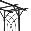 Outsunny 86" Garden Arbor Arch Gate with Trellis Sides for Climbing Plants, Wedding Ceremony Decorations, Grape Vines with Locking Doors, Planter Baskets, Flourishes & Arrow Tips, Black