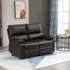 HOMCOM Home Theather Double Couch Seater with Push Back Recline & Retractable Footrest