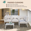 Outsunny 4 Piece Outdoor Furniture Patio Conversation Seating Set - White / Grey
