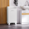 HOMCOM Tilt-Out Laundry Sorter Cabinet, Bathroom Storage Organizer with Two-Compartment Tilt-Out Hamper, White