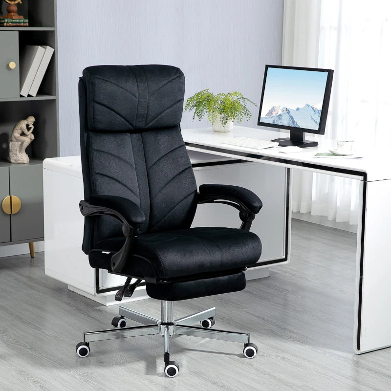 Vinsetto High-Back Massaging Office Chair Reclining Office Chair with Footrest Headrest Swivel Wheels Adjustable Height Black