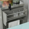 HOMCOM Rolling Kitchen Island with Storage, Kitchen Cart with Stainless Steel Top, Spice Rack & Drawers, Gray